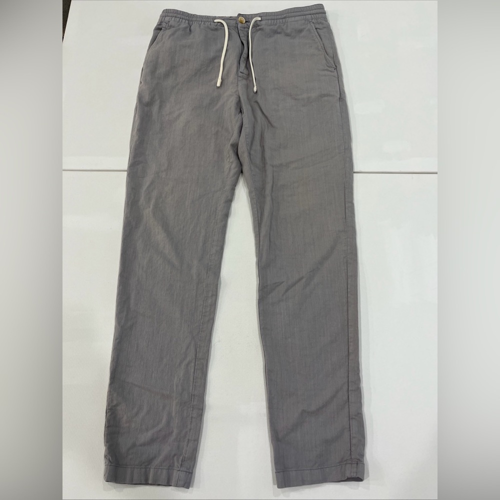 SOLD SCOTCH & SODA Warren Pants Trousers Size 32x34 Gray Straight Cotton Linen